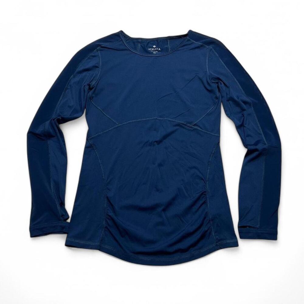 Athleta Women’s Stealth Long Sleeve Fitted Top in Navy Blue - XS